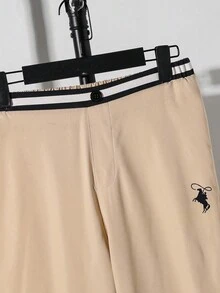 SHEIN 3 件青少年男孩绅士套装：白色修身长袖衬衫 + 斗篷 + 卡其色长裤，优雅的学校/学院风，休闲日常穿着，适合婚礼、婚礼宾客、花童、戒指持有人 - 彩色 - 查看 7