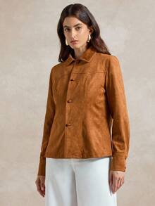 Briarwyn Casual Style Button-Up Long Sleeve Women's Regular Jacket,Winter Jacket,Fall Clothes For Women,Winter Clothes For Women - Coffee Brown - View 5