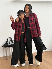 3pcs Tween Girl Lightweight Long Sleeve Shirt, Camisole And Pants Casual Comfortable Set, Spring/Summer,Winter Clothes,Fall Clothing - Multicolor - View 4