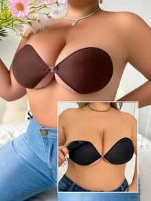SHEIN 2 对加大码女士纯色乳贴，适合日常佩戴 - 彩色 - 查看 2