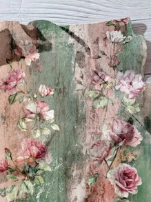 EMERY ROSE 大码女式日常休闲度假V领小飞袖假日风夏季优雅欧式复古碎花宽松衬衫，适合夏季、秋季和冬季穿着，时尚百搭。 - 綠色 - 查看 4