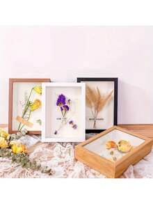 SHEIN 1个镂空装饰相框，深3厘米/1.18英寸，可横竖摆放，非常适合DIY手工、干花、照片、生日、婚礼、周年纪念、毕业典礼、情人节、母亲节礼物 - 仅含相框，桌面相框 - 彩色 - 查看 4