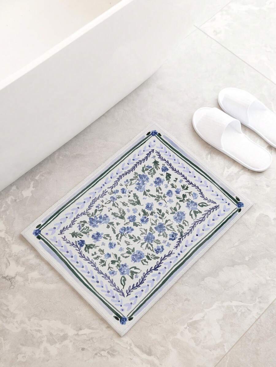 Cirelle 1pc Washable Rugs For Entryway - 40x60cm Small Non-Slip Kitchen Rug Throw Lightweight Area Rugs For Bedroom Grey Print Oriental Distressed Bathroom Mat Floor Doormat Carpet For Laundry Living Room