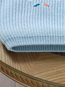 Souflis Souflis 男婴天蓝色刺绣套头毛衣，圆领长袖，时尚简约百搭设计，浅蓝色针织毛衣，男婴一周岁生日毛衣，男婴一周岁毛衣，男婴针织套头衫，男婴浅蓝色毛衣，生日毛衣，生日礼物，秋冬季纯色针织毛衣，浅蓝色男婴针织套头衫毛衣 - 藍色 - 查看 5