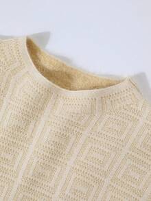 SHEIN Franclia New Autumn/Winter Thermal Lined Pullover Sweater, Versatile Women's Base Layer Top Fall Cloth For Women - Apricot - View 8