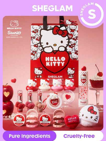 Hello Kitty｜SHEGLAM Full Collection Set Brand Beauty Makeup Face Paint Cosmetic For Women Girls Perfect For Winter Spring Ideal For Y2K Fancy Fashion Suitable For Birthday Valentine'S Day Gift Rave Party Ready Best Color
