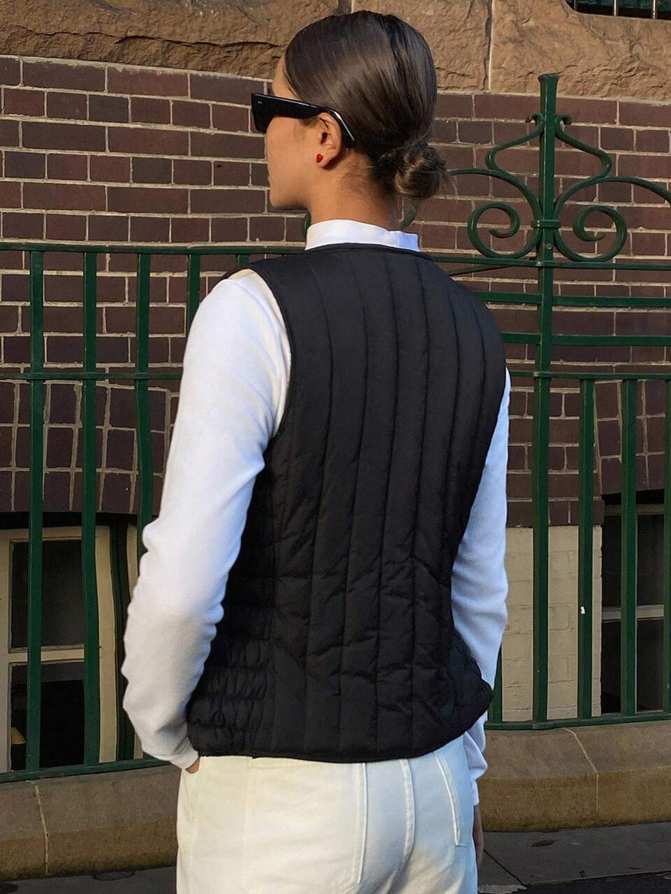 V-Neck Sleeveless Jacket Vest, Padded & Thickened, Women Padded Coat For Autumn/Winter