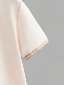 OTTIMOZO 男士撞色边饰 Polo 衫 - 杏色 - 查看 4