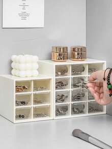 1pc Multi-Layer DIY Beads Jewelry Storage Display Box, Plastic Clear Box Practical Convenient Supplies, Gift For Valentine's Day Back To School - White - View 6