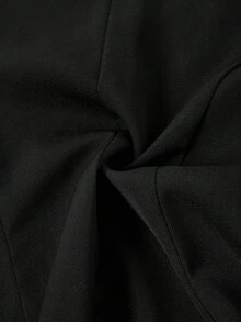 SHEIN Ellevyn Áo vest không tay cổ tròn cho nữ, trang trí nơ pha lê đen, thanh lịch để mặc hàng ngày, đi làm, xuân/hè, áo sơ mi thu - màu đen - Xem 6