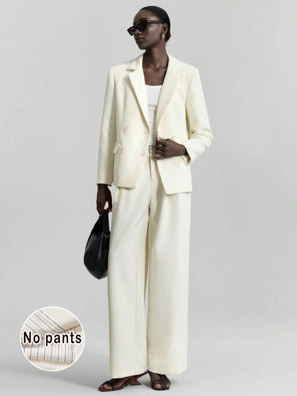 2025 Women's Blazer Cream White,Summer,Business Corporate,Elegant,Office,Solid Color,Autumn/Winter,Back To School,Wedding,Business Casual,Urban Chic