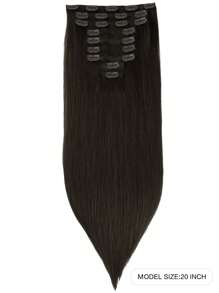 9PCS Straight Clip In Hair Extensions 100% Real Human Hair 14-24 Inch 148G Double Weft Invisible Clip Hair Extensions Remy Natural Human Hair For Women Girls Daily Use - S2 - View 2