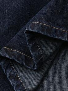 Dazy Plus Váy chữ A denim sẫm màu cho nữ cỡ lớn, mùa thu - Rửa tối - Xem 8