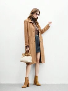 CUCCOO BIZCHIC Giày bốt cổ cao đế dày cơ bản mới cho nữ - màu nâu - Xem 10