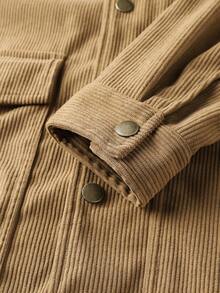 Manfinity Homme Men's Fashionable Versatile Solid Color Corduroy Utility Coat - Yellow - View 4