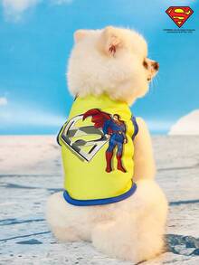 SUPERMAN X PETSIN Áo vest cho chó mèo thoáng khí thoải mái in hình minh họa hoạt hình thời trang - Nhiều màu - Xem 3
