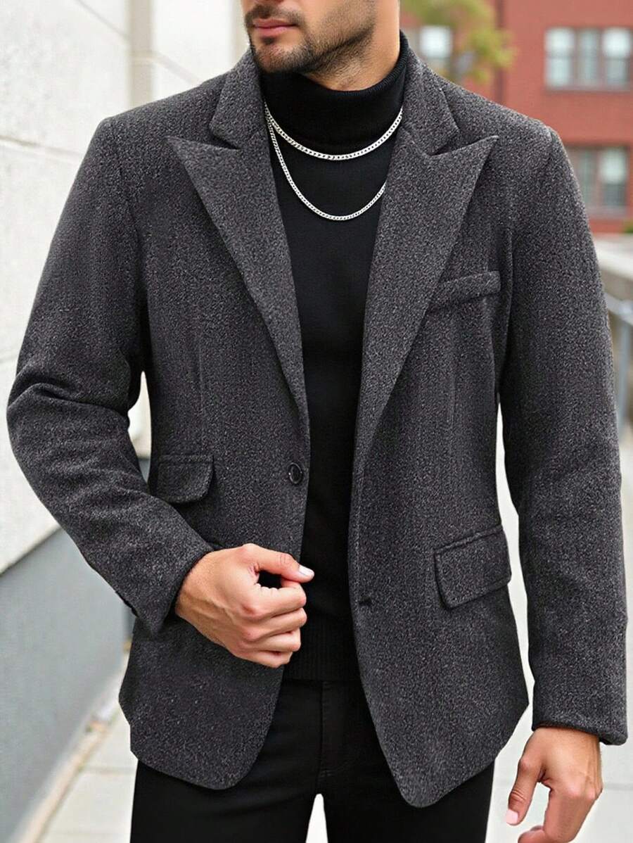 Manfinity Mode 大码男士休闲羊毛混纺西装外套，秋冬