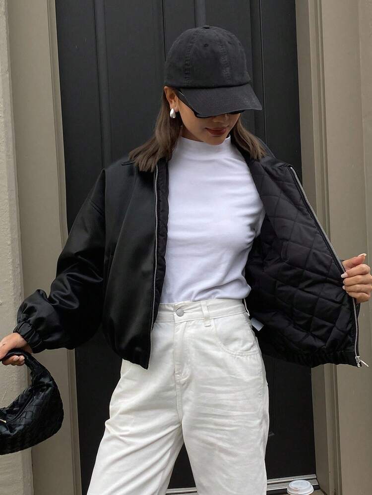 PU Leather Collar Lantern Sleeve Thickened Women Jacket, Suitable For Halloween, Autumn/Winter Women Coats