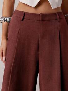 SHEIN Forever 21 Bermudas grises minimalistas para mujer para uso diario en primavera - Burdeos - Ver 6