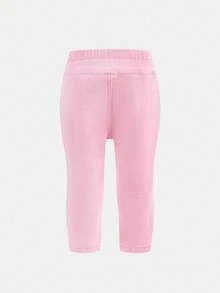 SHEIN 3件套女童Y2K浅蓝、藏蓝、粉色牛仔打底裤，秋季儿童休闲舒适服，舒适、休闲又时尚的度假装 - 彩色 - 查看 11