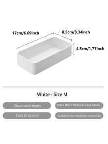 Madebyblanc Adjustable PET Storage Box, Desktop Storage Box Storage Box Cosmetic Storage Box Mirror Cabinet Storage Box Storage Box Storage Box Stationery Storage Box, Storage Box For Kitchen Utensils And Desktop Accessories - Storage Classification Container - Stylish White Design - Easy To Clean Material - Table And Storage Box For Home Storage Storage Box - Office Storage Box - Multiple Available - Storage Space - Multicolor - View 15