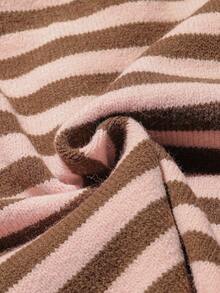 Souflis Souflis 少女休闲拼色条纹毛衣，秋冬 - 粉色 - 查看 4