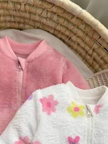 SHEIN 新生女婴可爱蓬松长袖连体衣 - 彩色 - 查看 5