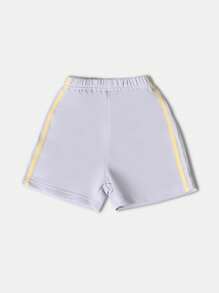 SUMWON Summer Beach Two Piece Set Girls T-Shirt Drawstring Shorts Wear Sunshine Wave Print Casual Holiday Outfit Wear Playtime Clothes - Multicolor - View 7