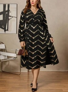 Zelara 大码女式秋冬航海休闲长袖绣花领外出正装衬衫蓝色冬季女式连衣裙万圣节服装女式海军风服装老钱风格女式秋冬装女式连衣裙 - 黑色 - 查看 4