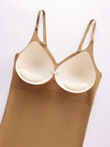 Top de tirantes simple con estiramiento alto inconsútil microfibra - Marrón - Ver 6