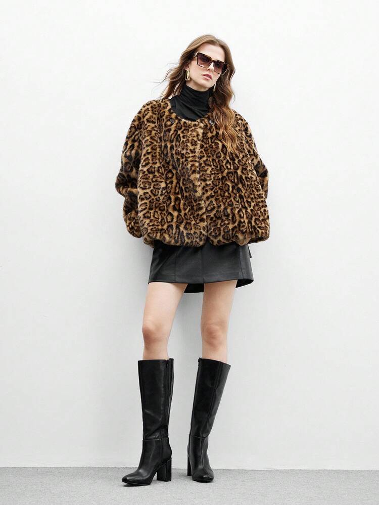 CUCCOO BIZCHIC New Zip Side Black Chunky Heel British Knight Motorcycle Mid-Calf Boots For Women