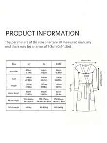 SHEIN 1 Áo choàng tắm flannel cỡ lớn, Áo choàng tắm flannel thanh lịch dành cho người lớn, Lý tưởng cho nhà nghỉ, khách sạn, spa, thẩm mỹ viện, Áo choàng tắm flannel, Thấm hút tốt và nhanh khô, Kiểu dáng rộng rãi, Nhiều màu sắc, Thiết kế tối giản, Đồ dùng thiết yếu cho phòng tắm & nhà cửa, Trang trí phòng tắm mùa hè, Đám cưới, Trở lại trường học - Nhiều màu - Xem 14