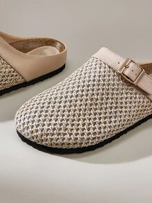 Solecia 女式厚底一脚蹬穆勒鞋，包头，春秋季休闲乐福鞋 - 銅色 - 查看 5