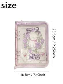 1PC Ins Style A5 Lily Dog Zipper Wrapped Handbook PVC6 Hole Loose Sheet Album, Student Storage Album - Nhiều màu - Xem 8