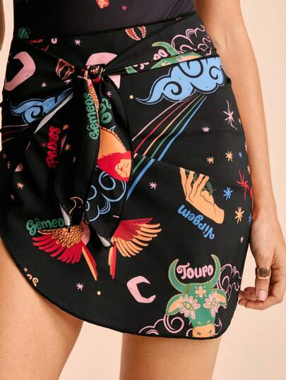 CAJUNI Robe de plage décontractée à imprimé ciel étoilé pour femmes