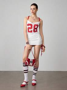 ROMWE Avant Summer Sportcore Casual Mini Dress For Women - White - View 7