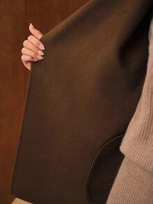 MOTF PREMIUM WOOL BELTED OVERCOAT FOR AUTUMN & WINTER - Rust Brown - View 9