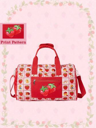 Allover Print Tote Bag, Versatile For Commute, Fitness, Travel