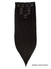 9PCS Straight Clip In Hair Extensions 100% Real Human Hair 14-24 Inch 148G Double Weft Invisible Clip Hair Extensions Remy Human Hair For Women Girls Daily Use - S1B - View 2