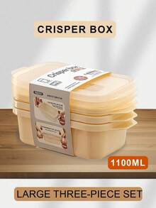 SHEIN 3个装米色和黑色食品储物盒，适用于冷冻和微波炉，三种尺寸：大号-1100毫升，中号-600毫升，小号-300毫升 - 彩色 - 查看 18