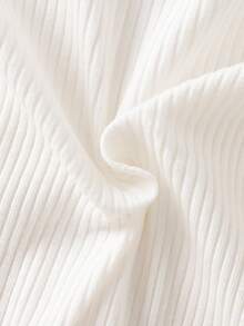 SHEIN 5pcs/Set Newborn Baby Girl Autumn Outfit, Soft Cotton Cute White Top, White Pants, Lace Hat And Bib, High Quality Gift Set Fall Winter - White - View 5