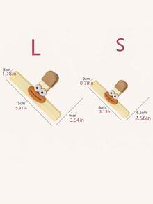 SHEIN 1/2 件可爱卡通零食夹，多功能食品封口机，防潮收纳夹，适用于厨房、办公室、学校 - 塑料食品袋密封夹，家用厨房收纳配件 - 彩色 - 查看 3