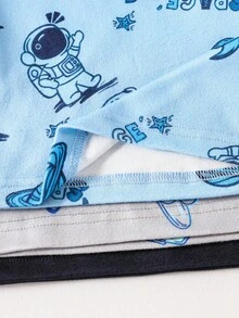 SHEIN 6pcs/Set Boys' Video Game & Astronaut Print Snug Fit Long Sleeve Top And Long Pants Pajama Set, Home Clothes Boys Pajama Sets Space Pajamas Boys Fall Winter