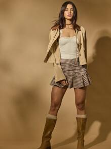 Aralina Women's Casual Autumn/Winter Boho Cute Barn Jacket With Suede Collar Perfect For Going Out And Teacher And Church - Khaki - View 7