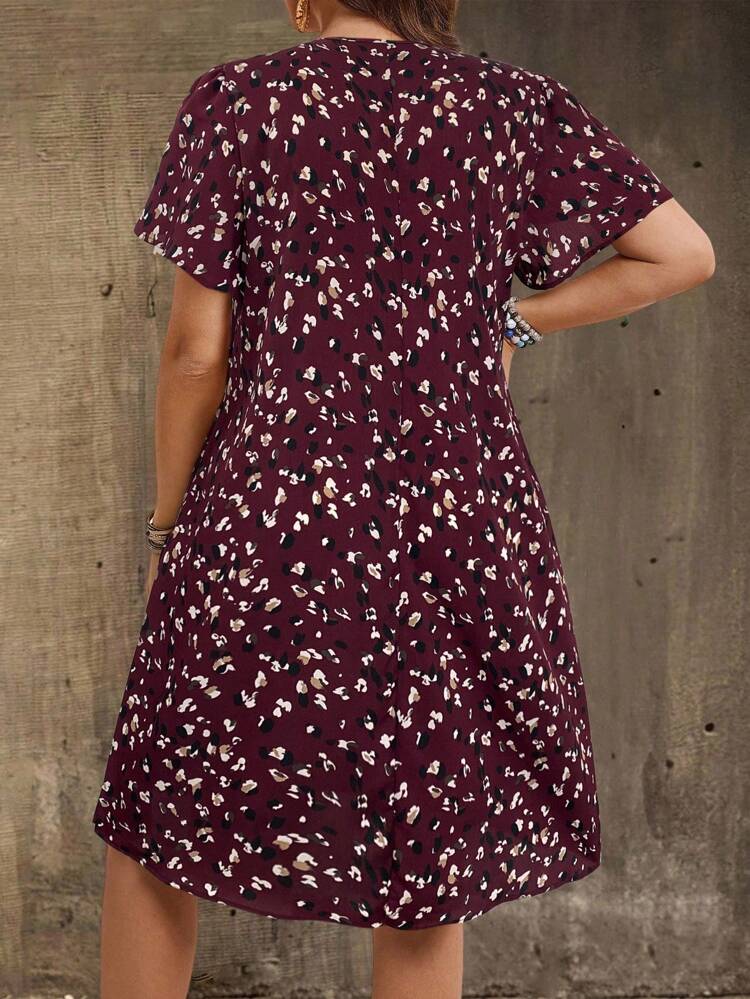 Plus Size V-Neck Short Sleeve Casual Dress,Country Casual Vacation Outfits Woman,Simple And Fashionable For Everyday Wear,Summer Tops Women,Summer Outfits For Women
