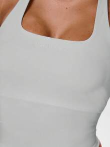 Musera Sport 露背吊带修身长款上衣，适合运动健身，如板式网球、网球、匹克球等。 - 灰色 - 查看 6