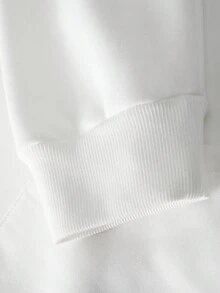 Manfinity Homme Sudadera con capucha de manga larga y ajuste holgado para hombre, adecuada para uso diario, sudadera con capucha bordada para hombre, sudadera con capucha blanca bordada, sudadera con capucha con bordado floral para hombre - Blanco - Ver 6