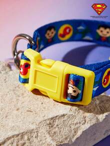 SUPERMAN X PETSIN 1 件 Superbaby 标志印花耐用织带扣狗项圈 - 彩色 - 查看 9