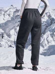 In My Nature Damen Hose mit elastischem Bund, Lässig für Outdoor, geeignet für Training, Wandern und Sport - Dunkelgrau - Übersicht 4