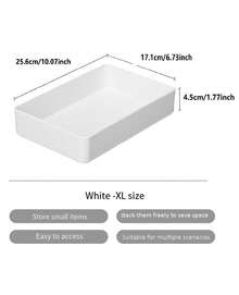 Madebyblanc Adjustable PET Storage Box, Desktop Storage Box Storage Box Cosmetic Storage Box Mirror Cabinet Storage Box Storage Box Storage Box Stationery Storage Box, Storage Box For Kitchen Utensils And Desktop Accessories - Storage Classification Container - Stylish White Design - Easy To Clean Material - Table And Storage Box For Home Storage Storage Box - Office Storage Box - Multiple Available - Storage Space - Multicolor - View 12